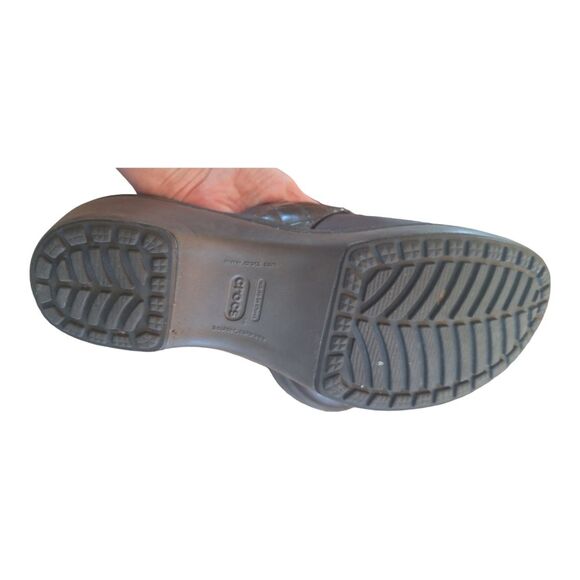 Crocs Cobbler Quilt Women's Size 9 Brown Leather Platform Clog Shoes Comfort - Picture 8 of 15